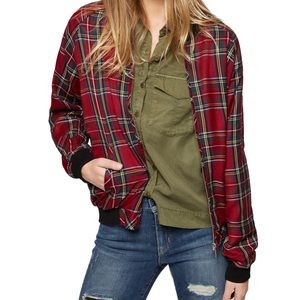 Sanctuary Plaid Bomber Jacket